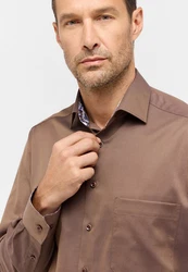 Eterna Langarmhemd COMFORT FIT Braun/Khaki/Beige