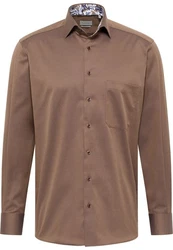 Eterna Langarmhemd COMFORT FIT Braun/Khaki/Beige