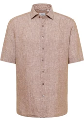 Eterna Kurzarmhemd MODERN FIT EASY IRON Braun/Beige