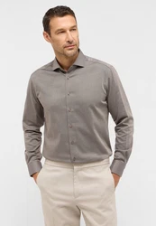 Eterna Langarmhemd MODERN FIT NON IRON Grau/Braun/Khaki/Beige