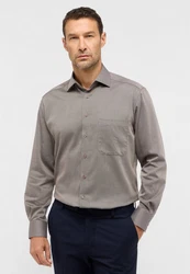 Eterna Langarmhemd COMFORT FIT Khaki/Grau/Braun/Beige/Hellgrau