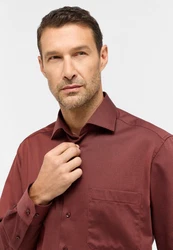 Eterna Langarmhemd COMFORT FIT Dunkelrot/Braun/Bordeaux/Rot