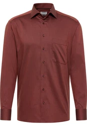 Eterna Langarmhemd COMFORT FIT Dunkelrot/Braun/Bordeaux/Rot