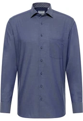 Eterna Langarmhemd MODERN FIT NON IRON Dunkelblau/Blau/Hellblau/Grau