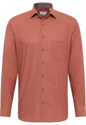 Eterna Langarmhemd MODERN FIT NON IRON Orange/Rot/Braun