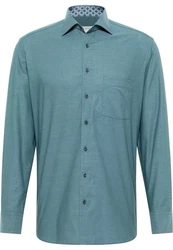 Eterna Langarmhemd MODERN FIT NON IRON Türkis/Hellblau/Grün/Blau