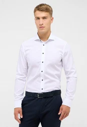 Eterna Businesshemd Slim Fit Haifischkragen Weiß/Creme/Dunkelblau/Dunkelrot
