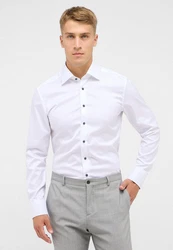 Eterna Langarmhemd SLIM FIT NON IRON Weiß/Creme