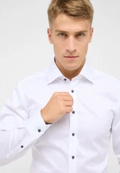 Eterna Langarmhemd SLIM FIT NON IRON Weiß/Creme