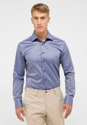 Eterna Langarmhemd SLIM FIT NON IRON Blau/Fliederfarben/Grau