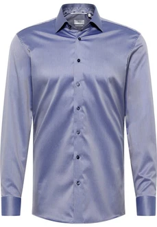 Eterna Langarmhemd SLIM FIT NON IRON Blau/Fliederfarben/Grau