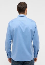 Eterna Langarmhemd Modern Fit Easy Iron Hellblau/Blau