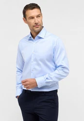 Eterna Langarmhemd MODERN FIT NON IRON Hellblau/Blau