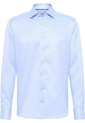 Eterna Langarmhemd MODERN FIT NON IRON Hellblau/Blau