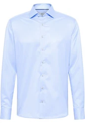 Eterna Langarmhemd MODERN FIT NON IRON Hellblau/Blau