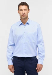 Eterna Langarmhemd COMFORT FIT NON IRON Hellblau/Blau