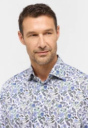 Eterna Langarmhemd MODERN FIT NON IRON Fliederfarben/Gelb/Lila