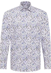 Eterna Langarmhemd MODERN FIT NON IRON Fliederfarben/Gelb/Lila