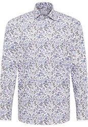 Eterna Langarmhemd MODERN FIT NON IRON Fliederfarben/Gelb/Lila