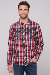 CAMP DAVID Hemd Heli Flight Rot/Beige/Dunkelrot