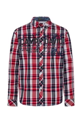 CAMP DAVID Hemd Heli Flight Rot/Beige/Dunkelrot