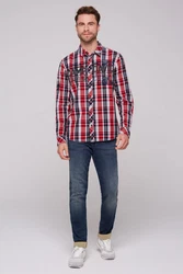 CAMP DAVID Hemd Heli Flight Rot/Beige/Dunkelrot