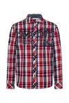CAMP DAVID Hemd Heli Flight Rot/Beige/Dunkelrot