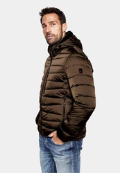 New Canadian Steppjacke Dunkelgrün/Braun/Khaki/Dunkelbraun