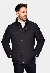 New Canadian Winterjacke Shape Memory mit zwei Brusttaschen Schwarz/Dunkelblau/Hellblau