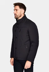 New Canadian Winterjacke Shape Memory mit zwei Brusttaschen Schwarz/Dunkelblau/Hellblau
