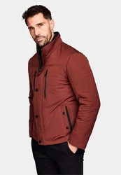 New Canadian Winterjacke Shape Memory mit zwei Brusttaschen Braun/Dunkelrot/Bordeaux/Rot