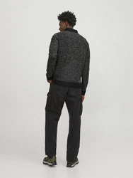 JACK & JONES Pullover 'JCOSpace' Dunkelgrau/Schwarz/Grau