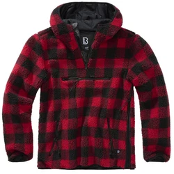 Brandit Teddyfleece Worker Pullover Rot/Dunkelrot