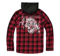 Brandit Outdoorhemd Herren Langarmhemd Iron Maiden Sweathood Eddy Rot/Dunkelrot