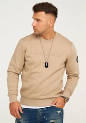 Jack & Jones Sweatshirt JCOBOOM SWEAT CREW NECK Beige/Khaki