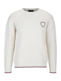Strickpullover KRIS Herren Pullover Basic mit Logopatch aus kompakter Baumwolle (S-3XL)
