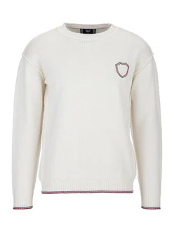 19V69 Italia Strickpullover KRIS Herren Pullover Basic mit Logopatch