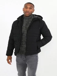 Brave Soul Steppjacke Bobbie Schwarz/Dunkelgrau/Grau