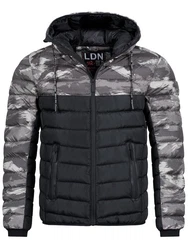 Brave Soul Steppjacke Cyiber Schwarz/Dunkelgrau/Braun/Grau/Hellblau