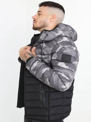 Brave Soul Steppjacke Cyiber Schwarz/Dunkelgrau/Braun/Grau/Hellblau