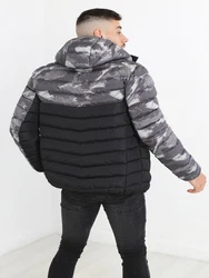 Brave Soul Steppjacke Cyiber Schwarz/Dunkelgrau/Braun/Grau/Hellblau