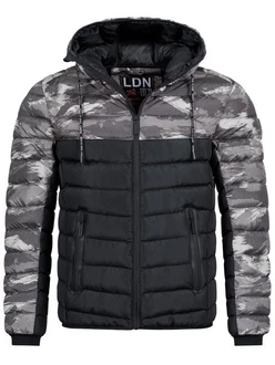 Brave Soul Steppjacke Cyiber Schwarz/Dunkelgrau/Braun/Grau/Hellblau