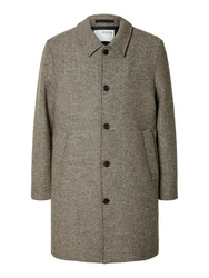 SELECTED HOMME Mantel ecru/cognac/dunkelbraun