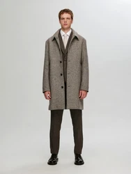 SELECTED HOMME Mantel ecru/cognac/dunkelbraun