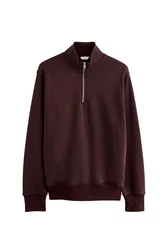 Next Sweatshirt Jersey-Sweatshirt mit Reißverschlusskragen Dunkelrot/Bordeaux/Braun