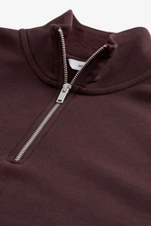 Next Sweatshirt Jersey-Sweatshirt mit Reißverschlusskragen Dunkelrot/Bordeaux/Braun