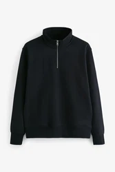 Next Sweatshirt Jersey-Sweatshirt mit Reißverschlusskragen Dunkelblau/Schwarz