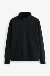 Next Sweatshirt Jersey-Sweatshirt mit Reißverschlusskragen Dunkelblau/Schwarz