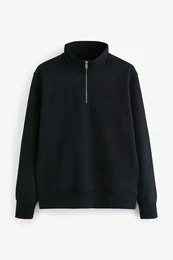 Sweatshirt Jersey-Sweatshirt mit Reiverschlusskragen (1-tlg)