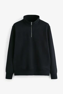 Next Sweatshirt Jersey-Sweatshirt mit Reißverschlusskragen Dunkelblau/Schwarz